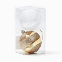 Новогодние шары ёлочные, на Новый год, d=7 см, 2 шт., цвет белый и золотой