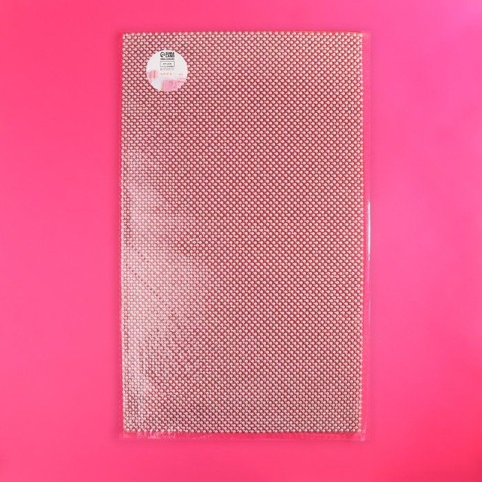 Жемчуг со стразами термоклеевой, 40 &times; 24 см, цвет белый