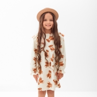 Платье детское с рюшами KAFTAN "Мишки" р.30 (98-104) Платье детское с рюшами KAFTAN "Мишки" р.30 (98-104)