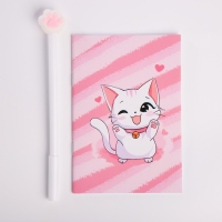 Подарочный набор для девочки &laquo;Котик с сердечком&raquo; кошелёк, блокнот, ручка