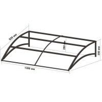 Козырек Навесной 130 х 92 х 35 см, основание труба квадратная 20 х 20 х 0,7 мм Козырек Навесной 130 х 92 х 35 см, основание труба квадратная 20 х 20 х 0,7 мм