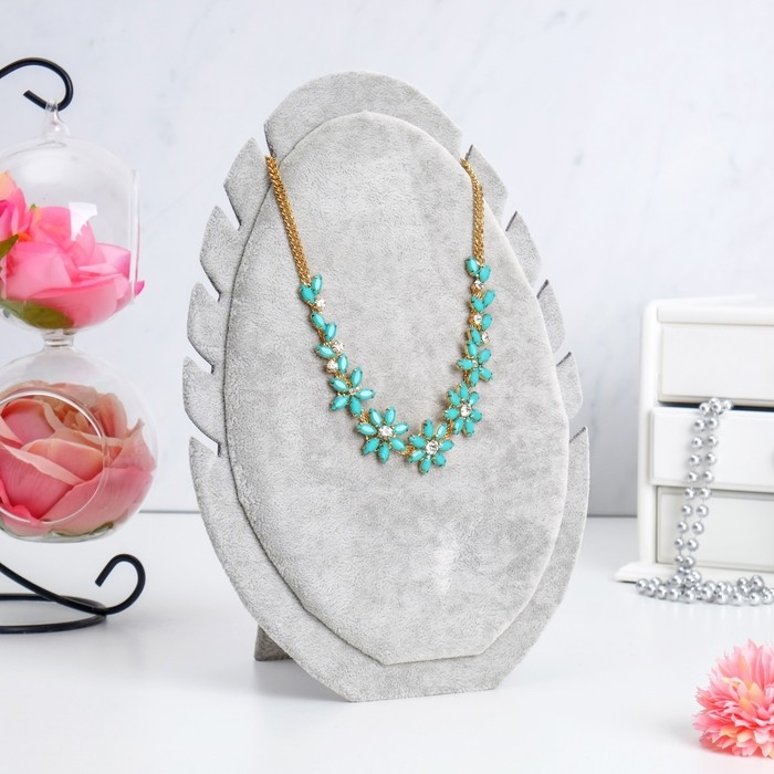 Подставка под кулоны, цепи &laquo;Овал&raquo;, 20&times;1,5&times;28 см, цвет серый