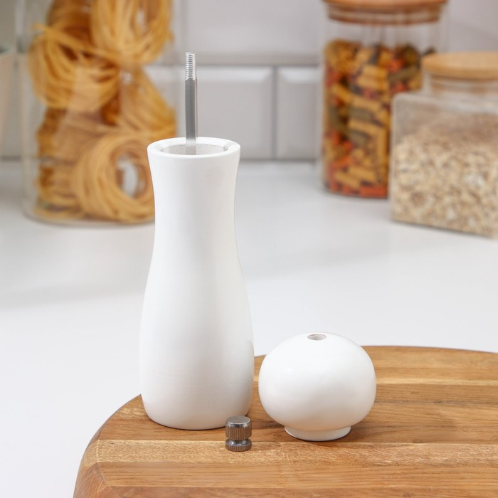 Мельница для специй Доляна &laquo;Лофт&raquo;, 16,5&times;5 см, керамический механизм, цвет белый