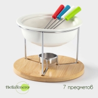 Набор для фондю керамический BellaTenero, 5 предметов: чаша 350 мл, 4 шпажки, цвет белый Набор для фондю керамический BellaTenero, 5 предметов: чаша 350 мл, 4 шпажки, цвет белый