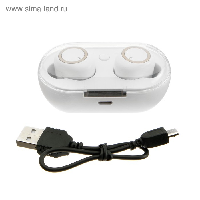 Наушники беспроводные Luazon VBT 1.20, вакуумные, Bluetooth 5.0, 300 мАч бокс, белые Наушники беспроводные Luazon VBT 1.20, вакуумные, Bluetooth 5.0, 300 мАч бокс, белые