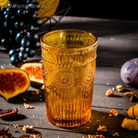 Набор стаканов стеклянных Magistro &laquo;Ларго&raquo;, 350 мл, 6 шт, цвет янтарный