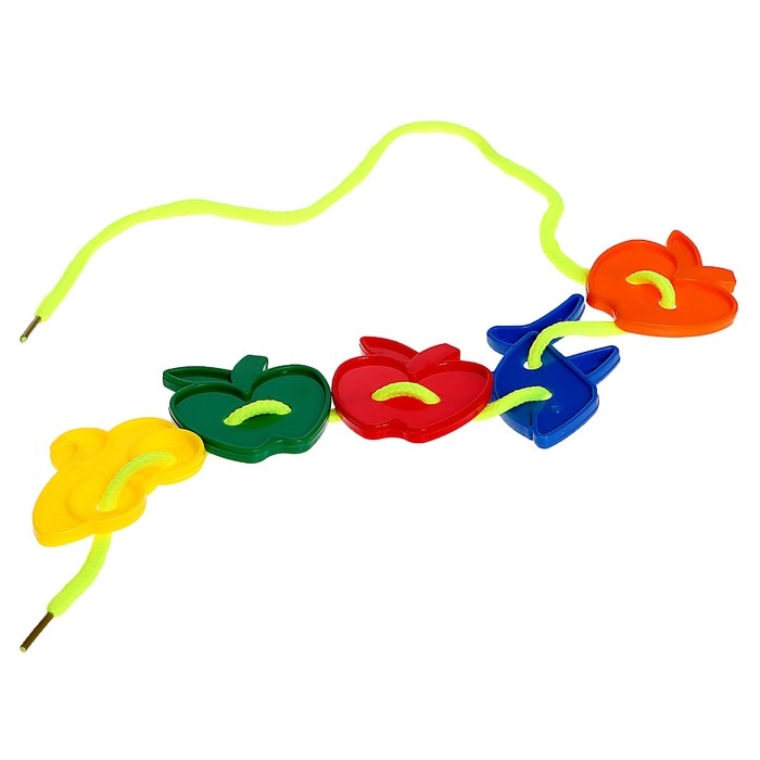 Шнуровка &laquo;Весёлые фигурки&raquo; в банке, 24 штуки, МИКС, по методике Монтессори