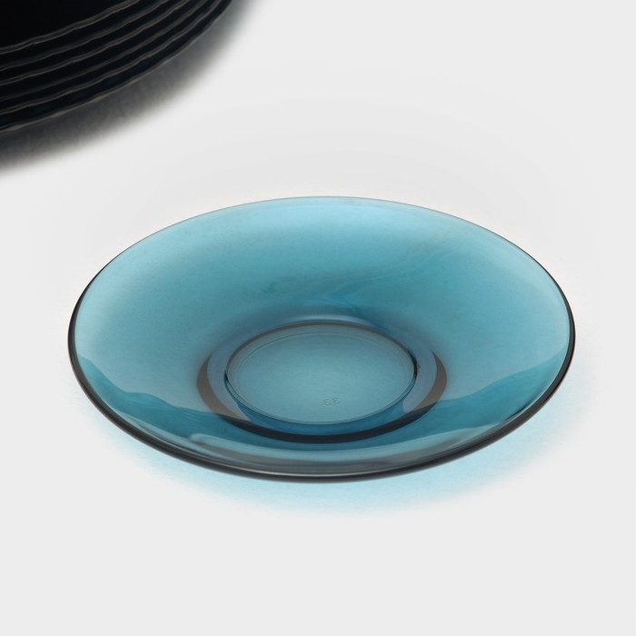 Набор столовый стеклянный &laquo;Идиллия&raquo;, 43 предмета, цвет лондон топаз