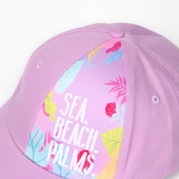 Кепка женская Sea. Beach. Palms, цвет розовый, р-р 56 Кепка женская Sea. Beach. Palms, цвет розовый, р-р 56