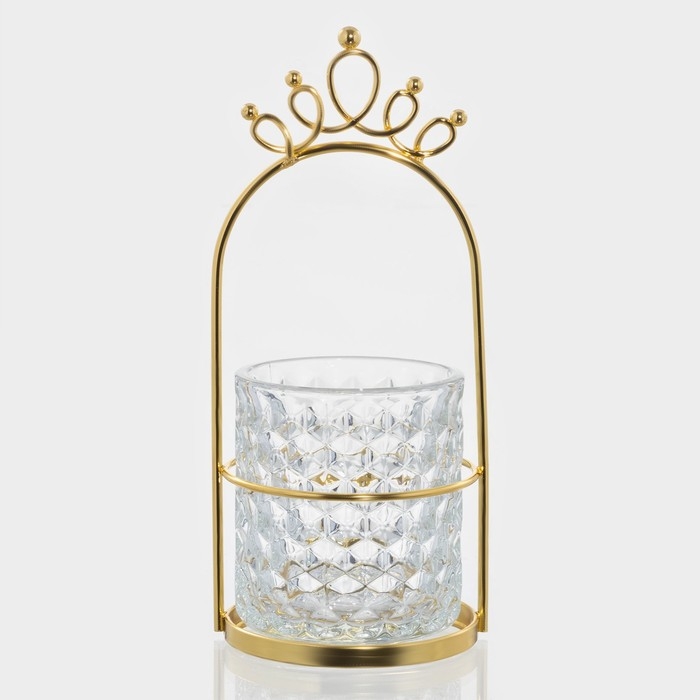 Конфетница стеклянная &laquo;Богема. Корона&raquo;, 9,5&times;20 см