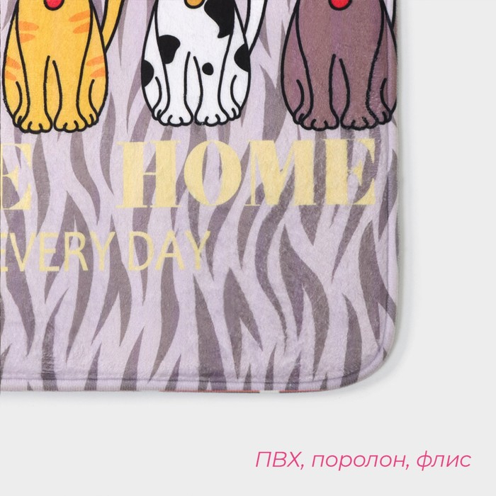 Коврик для ванной и туалета Доляна «Кошки», 40×60 см Коврик для ванной и туалета Доляна «Кошки», 40×60 см