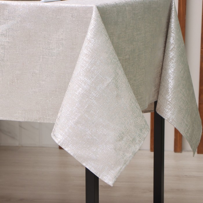 Скатерть Этель серебро 140*180 &plusmn;5 см, 100% п/э, 180гр/м2