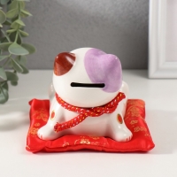 Копилка керамика подставка "Кот Манэки-нэко расслабленный" 12,5х12,5х10,5 см Копилка керамика подставка "Кот Манэки-нэко расслабленный" 12,5х12,5х10,5 см