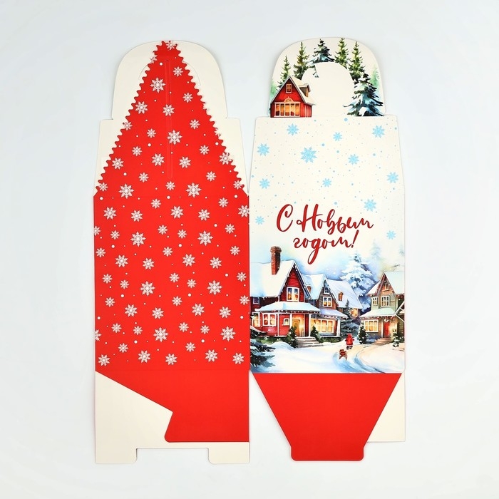 Коробка новогодняя складная &laquo;Город&raquo; 14 х 16 х 14 см, Новый год