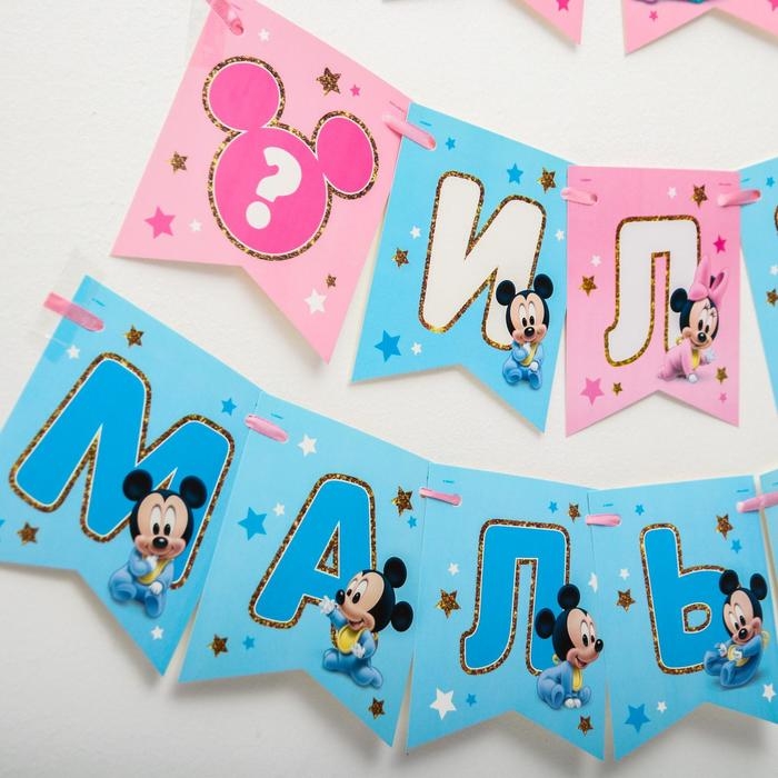 Гирлянда на ленте Гирлянда на ленте "Девочка или мальчик", длина 3 м, Дисней беби