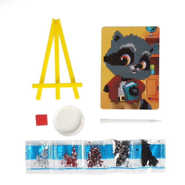 Алмазная мозаика с частичным заполнением на подставке для детей &laquo;Енотик&raquo;, 10 х 15 см