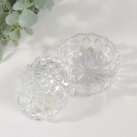 Шкатулка стекло "Луковка" прозрачная голография 8х8х8 см Шкатулка стекло "Луковка" прозрачная голография 8х8х8 см