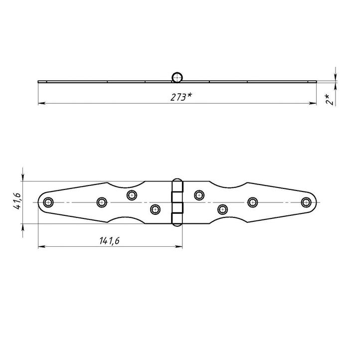 Петля-стрела ПС, 130 х 130 мм, без покрытия