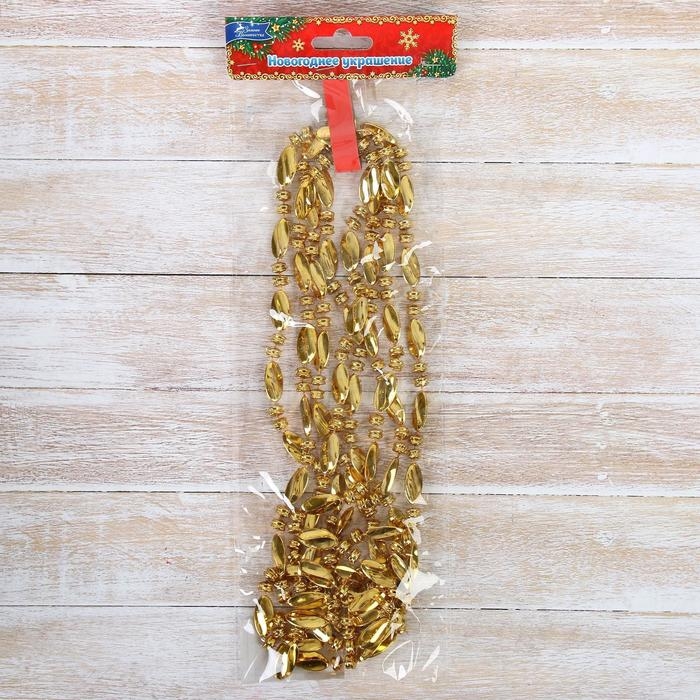 Бусы на ёлку 2,7 м Бусы на ёлку 2,7 м "Бочонки и волна" микс