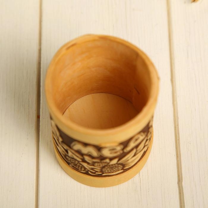 Туес «Цветочный», мёд, 6×9,5 см, береста Туес «Цветочный», мёд, 6×9,5 см, береста