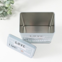 Шкатулка металл прямоугольная "Я люблю тебя до луны" 7,8х12,2х18,6 см