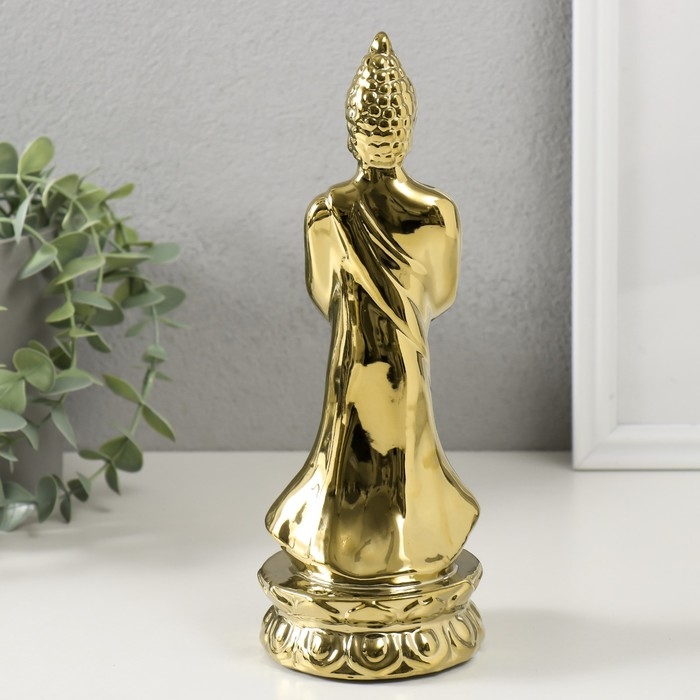 Подсвечник керамика на 1 свечу Подсвечник керамика на 1 свечу "Будда" d=4 см золото 8х11х22,5 см