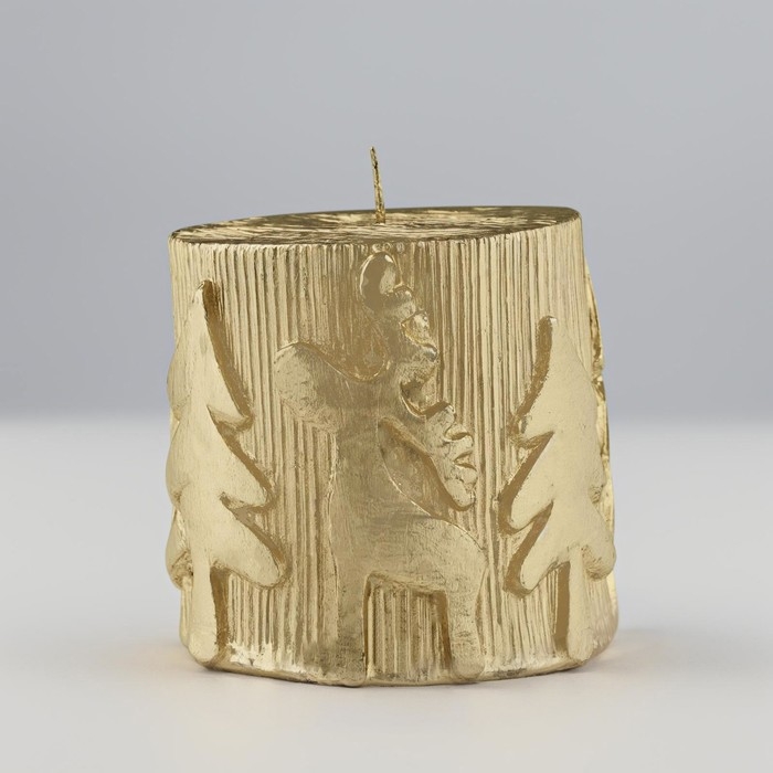 Свеча новогодняя Свеча новогодняя "Новый год" 6,5х7, золотая