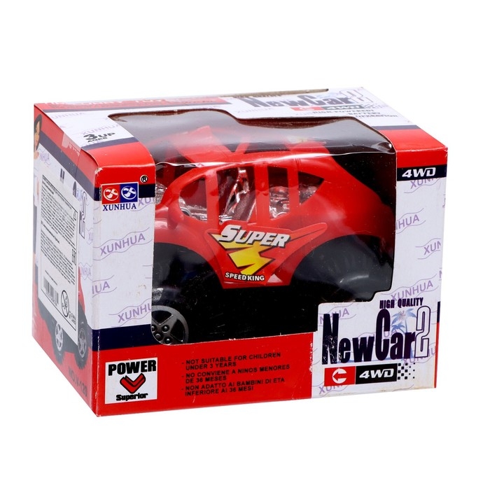 Джип-перевёртыш &laquo;Трюкач&raquo;, работает от батареек, цвет красный