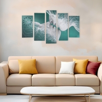 Часы-картина настенные модульные "Притяжение", бесшумные, 80 х 140 см