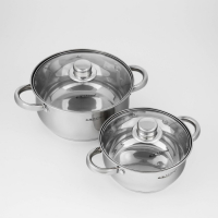 Набор кастрюль «Гретта», 2 предмета: 2,2; 4,2 л, капсульное дно, индукция Набор кастрюль «Гретта», 2 предмета: 2,2; 4,2 л, капсульное дно, индукция