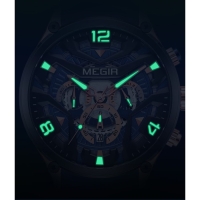 Часы наручные мужские, d-4.6 см, с хронографом, 3 АТМ, светящиеся, черные