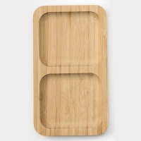 Менажница Striata, 2 секции, 17&times;9,5 см, цвет бежевый