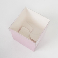 Коробка для цветов с PVC крышкой, розовая, упаковка подарочная, 12 х 12 х 12 см Коробка для цветов с PVC крышкой, розовая, упаковка подарочная, 12 х 12 х 12 см
