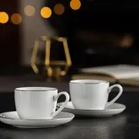 Кофейная пара Select, белая с серебристой отводкой Кофейная пара Select, белая с серебристой отводкой