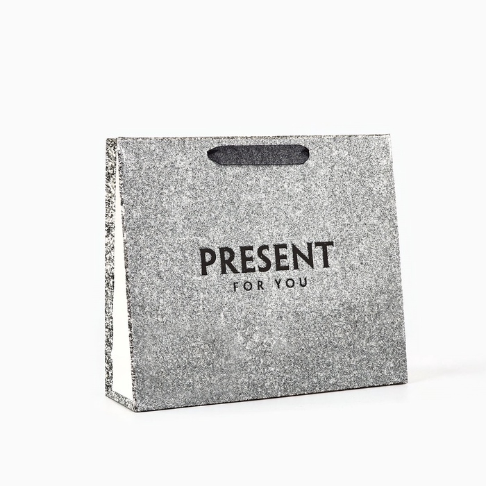 Пакет ламинированный горизонтальный &laquo;Подарок для тебя&raquo;, глиттер, M, 30 х 26 х 9 см