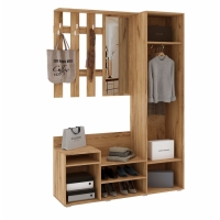 Прихожая Визит, 1440х400х2052, Белый глянец/Дуб крафт Прихожая Визит, 1440х400х2052, Белый глянец/Дуб крафт