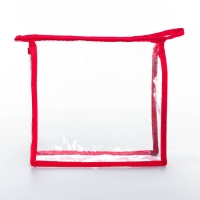 Косметичка на молнии, цвет красный/прозрачный Косметичка на молнии, цвет красный/прозрачный