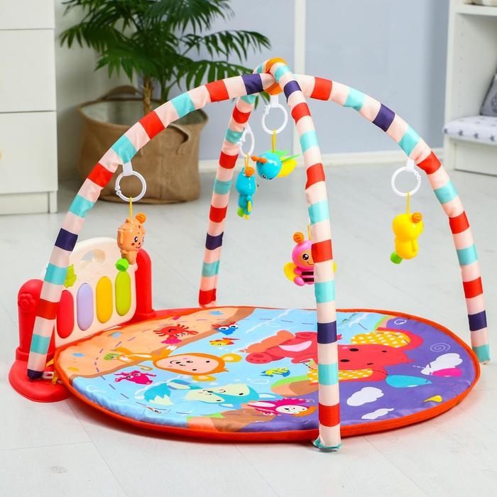 Развивающий коврик &laquo;Игра малыша&raquo;, с пианино, круглый, розовый