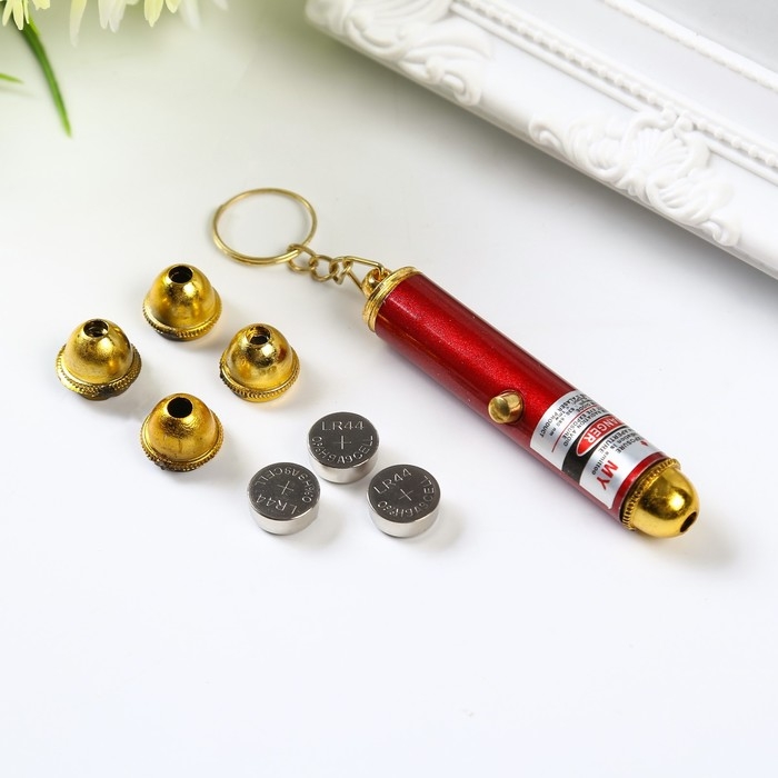 Фонарик лазер 5 насадок на кольце МИКС Фонарик лазер 5 насадок на кольце МИКС