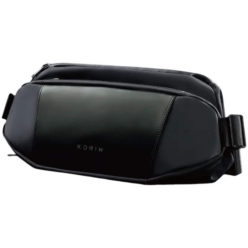 Сумка кросс-боди FlipSling, черная c зеленым