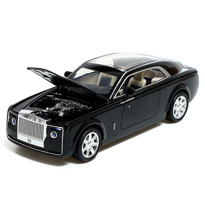 Машина металлическая «Купе», 1:24, открываются двери, капот, багажник, инерция, цвет чёрный Машина металлическая «Купе», 1:24, открываются двери, капот, багажник, инерция, цвет чёрный