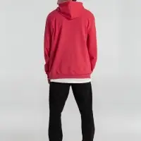Толстовка с капюшоном унисекс Hoodie, красный меланж, размер M