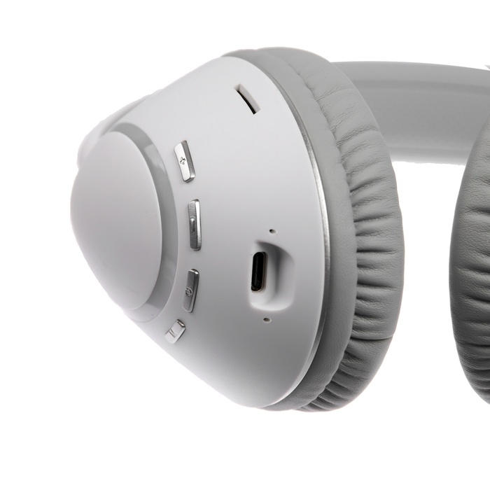 Наушники AKZ K53, беспроводные, полноразмерные, микрофон, подсветка RGB, белые