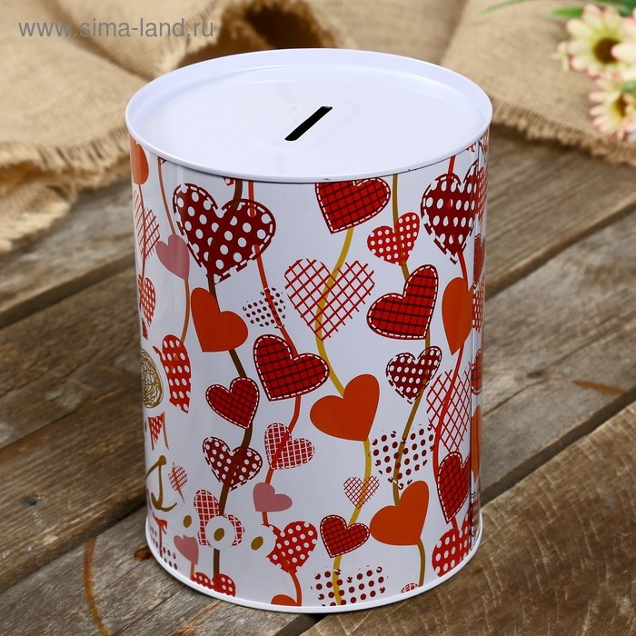 Копилка металл банка Копилка металл банка "Любовь" с золотом МИКС 16х12х12 см