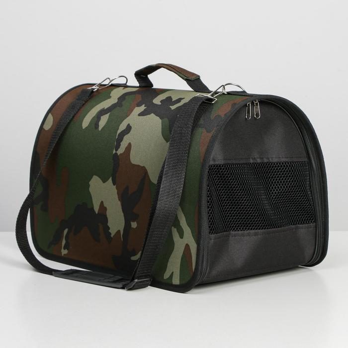 Сумка - переноска для животных Сумка - переноска для животных "Камуфляж", каркасная, 40 х 25 х 26 см, микс оттенков
