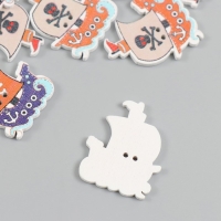 Пуговицы дерево для творчества 2 прокола "Пиратский корабль" набор 15 шт 2,5х3 см Пуговицы дерево для творчества 2 прокола "Пиратский корабль" набор 15 шт 2,5х3 см