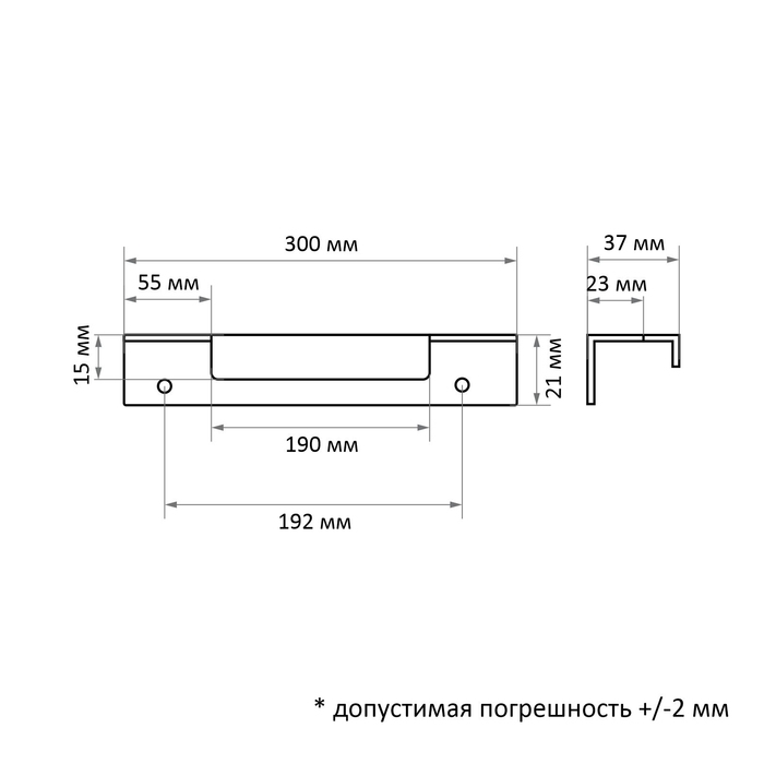 Ручка торцевая CAPPIO RP100BL, L=300 мм, цвет черный Ручка торцевая CAPPIO RP100BL, L=300 мм, цвет черный