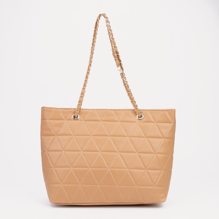 Сумка-шопер женская на молнии, цвет бежевый Сумка-шопер женская на молнии, цвет бежевый