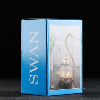 Сахарница &laquo;Лебедь&raquo;, 150 мл, 11,5&times;8&times;16 см, с ложкой, цвет металла серебряный