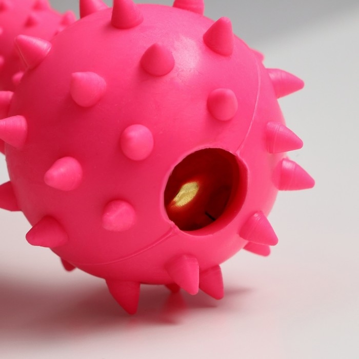 Игрушка жевательная "Грозная гантель", 15 х 5 см, розовая